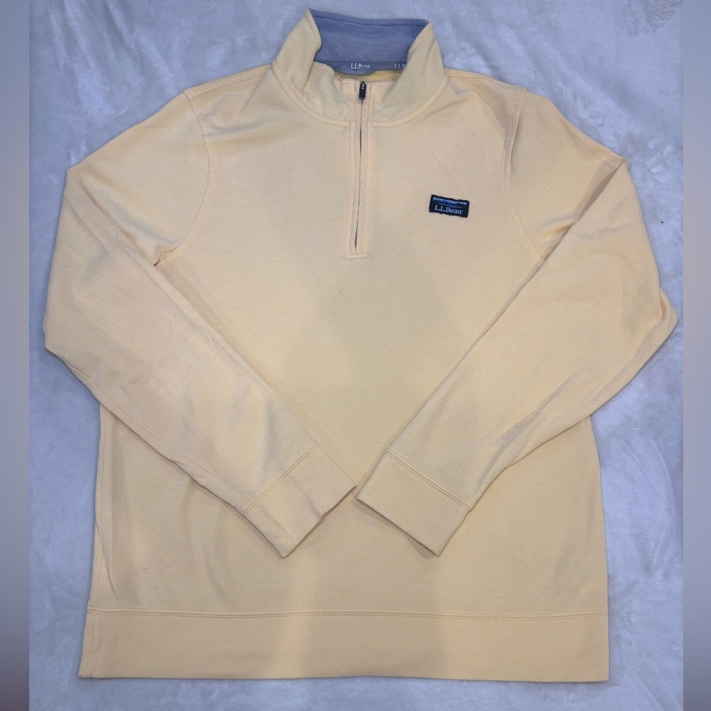 L.L. Bean Men's Light Yellow Zip-Up Sweater